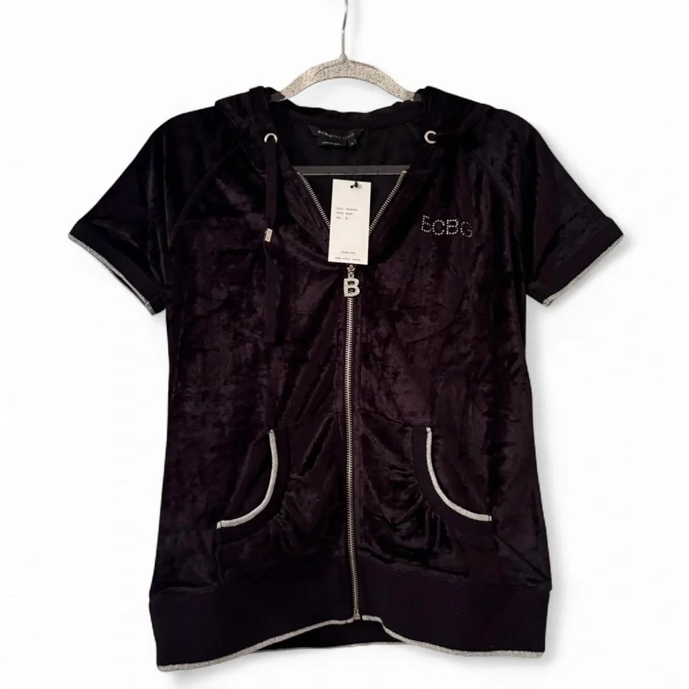 NWT BCBGMaxAzria Black Velour Tracksuit Butterfly Fairy - Picture 2 of 6